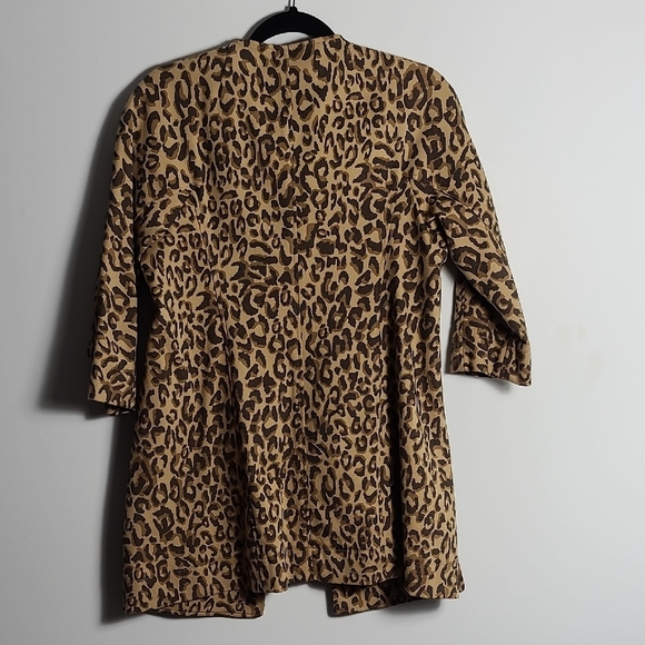 CAROL ANDERSON By Invitation Leopard Print Jacket 3/4 Sleeve w/Pockets Size XS - Picture 12 of 16